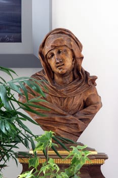 Statue of Our Lady of Sorrows on the altar of Saint Joseph in the Good Shepherd Parish Church in Brestje, Croatia