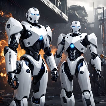 futuristic future humanoid robots in series production