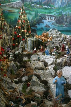 Christmas nativity scene in the parish church of the Assumption of the Virgin Mary in Pregrada, Croatia