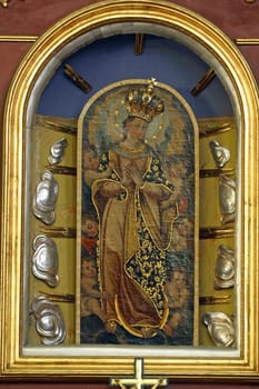 Our Lady of Kunagora, altar in parish church Assumption of the Virgin Mary in Pregrada, Croatia