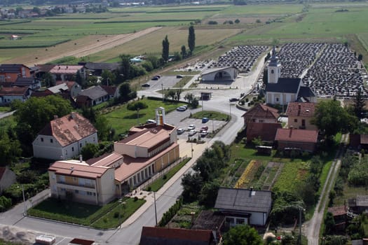 Parish Church of St. Martin and the Pastoral Center in Hrnetic, Karlovac, Croatia