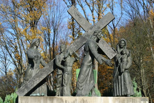 8th Stations of the Cross, Jesus meets the daughters of Jerusalem, Basilica of Assumption of the Virgin Mary in Marija Bistrica, Croatia