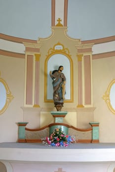 Saint Florian altar in the Church of the Visitation of the Virgin Mary in Vinagora, Croatia