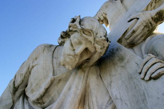 3rd Station of the Cross, Jesus falls the first time, Basilica of the Assumption of Virgin Mary in Marija Bistrica, Croatia