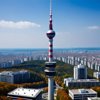 high television tower for communication and distribution of signals