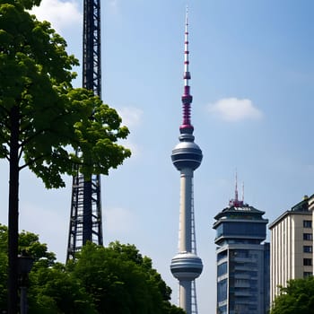 high television tower for communication and distribution of signals