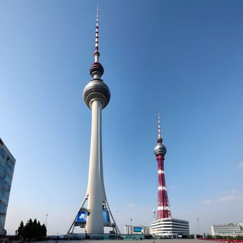 high television tower for communication and distribution of signals