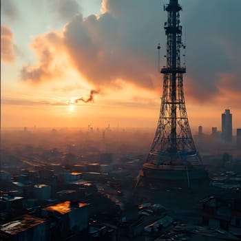 high television tower for communication and distribution of signals