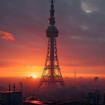 high television tower for communication and distribution of signals
