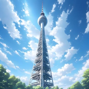 high television tower for communication and distribution of signals
