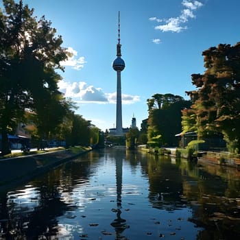 high television tower for communication and distribution of signals