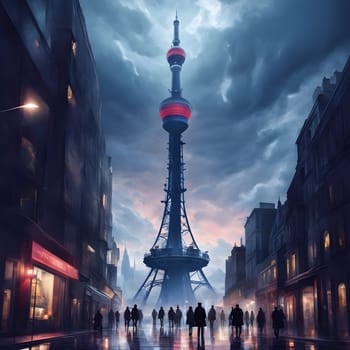high television tower for communication and distribution of signals