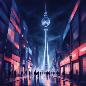 high television tower for communication and distribution of signals