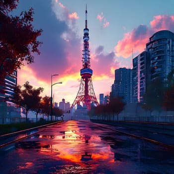 high television tower for communication and distribution of signals