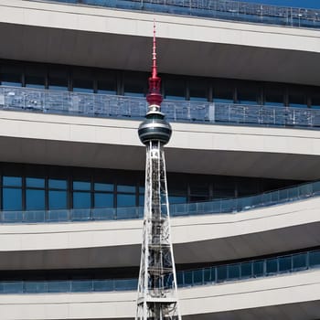 high television tower for communication and distribution of signals