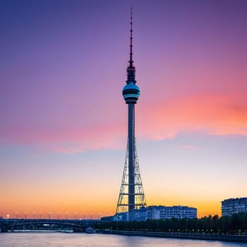 high television tower for communication and distribution of signals