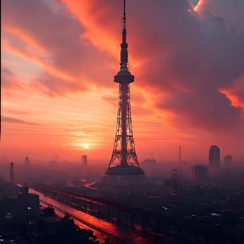 high television tower for communication and distribution of signals