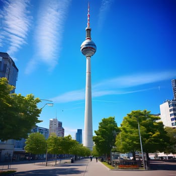 high television tower for communication and distribution of signals