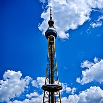 high television tower for communication and distribution of signals