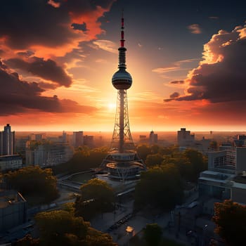 high television tower for communication and distribution of signals