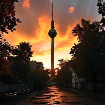 high television tower for communication and distribution of signals