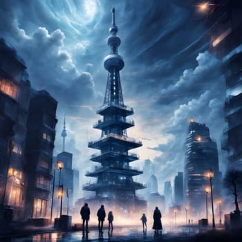 high television tower for communication and distribution of signals