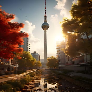 high television tower for communication and distribution of signals