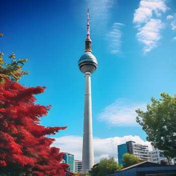 high television tower for communication and distribution of signals