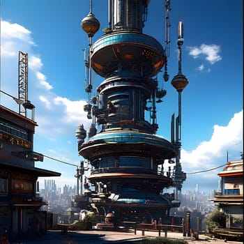 high television tower for communication and distribution of signals