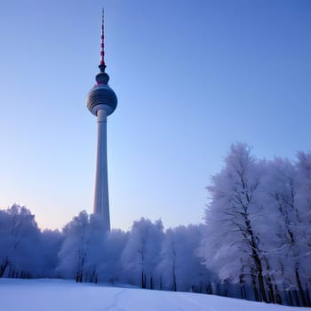 high television tower for communication and distribution of signals