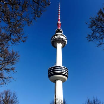high television tower for communication and distribution of signals