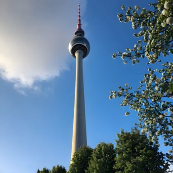 high television tower for communication and distribution of signals