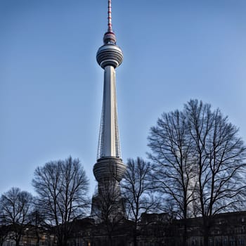 high television tower for communication and distribution of signals