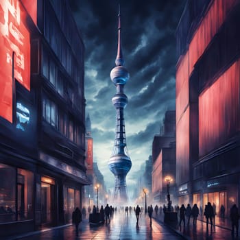 high television tower for communication and distribution of signals