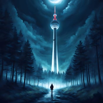 high television tower for communication and distribution of signals