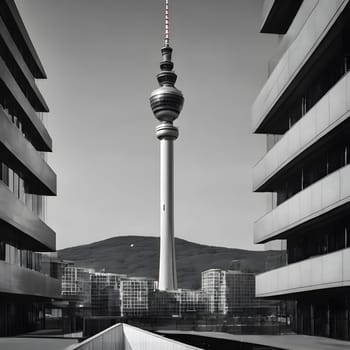 high television tower for communication and distribution of signals