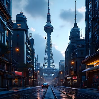 high television tower for communication and distribution of signals