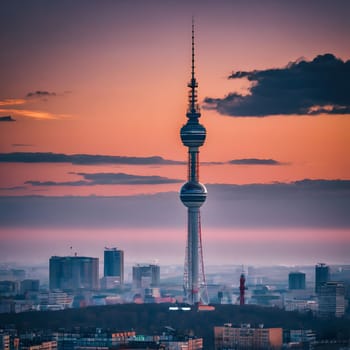 high television tower for communication and distribution of signals