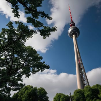 high television tower for communication and distribution of signals