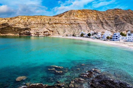 Qantab beach, a popular tourist destination near Muscat, Oman