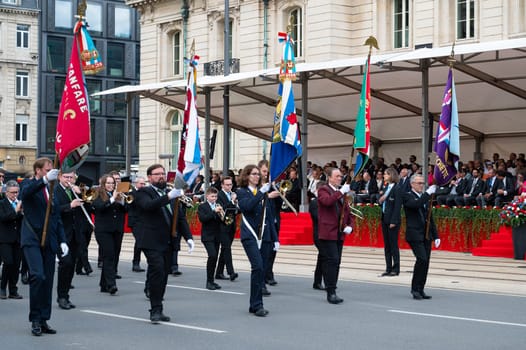 National Day Luxembourg, celebration of the Grand Duke´s birthday, military parade with luxembourgish army, police, fire department, rescue service and armed forced, Luxembourg city, 23.06.2024