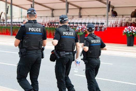 National Day Luxembourg, celebration of the Grand Duke´s birthday, military parade with luxembourgish army, police, fire department, rescue service and armed forced, Luxembourg city, 23.06.2024