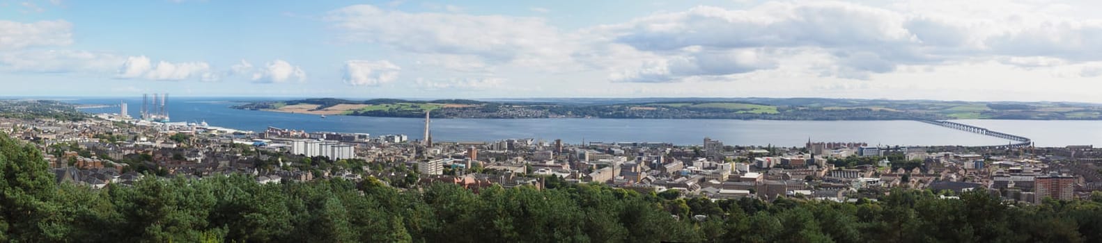 Panoramic view of the city of Dundee, Scotland, UK