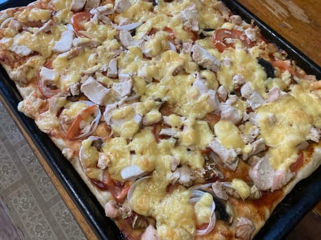 Pizza prepared baked in a the oven