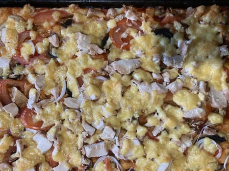 Pizza prepared baked in a the oven