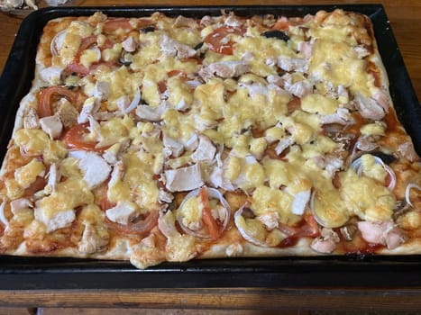Pizza prepared baked in a the oven