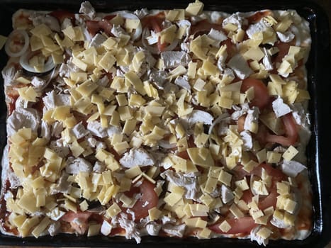 Pizza prepared baked in a the oven