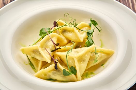 delicious dumplings in a deep dish. High quality photo