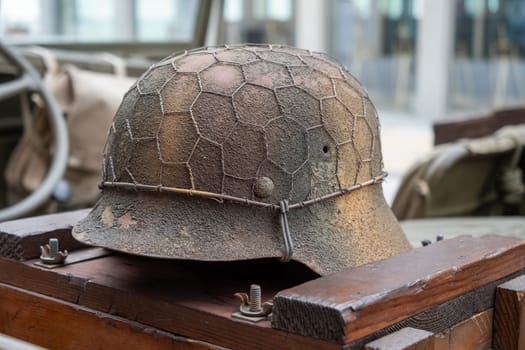 a German military helmet of WWII