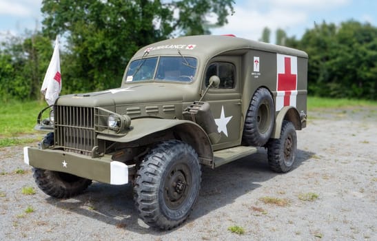 World War 2 American Ambulance with Red Cross